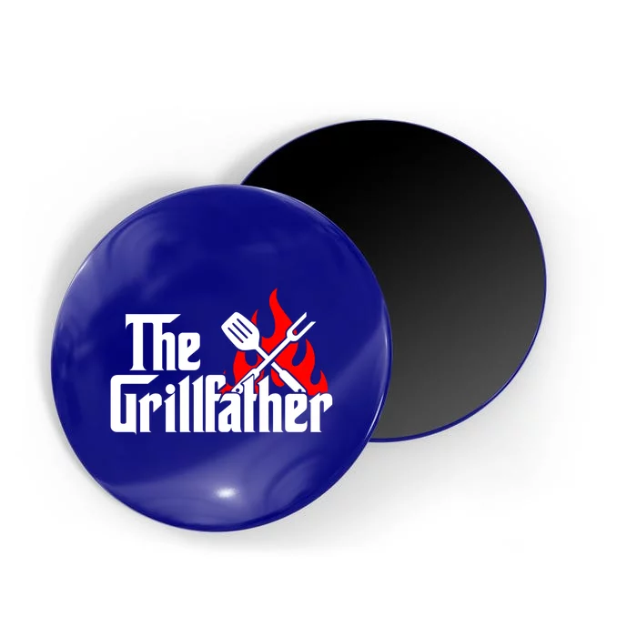 The Grillfather Meat Fork And Spatula Open Flames Grilling Art Funny Gift Magnet