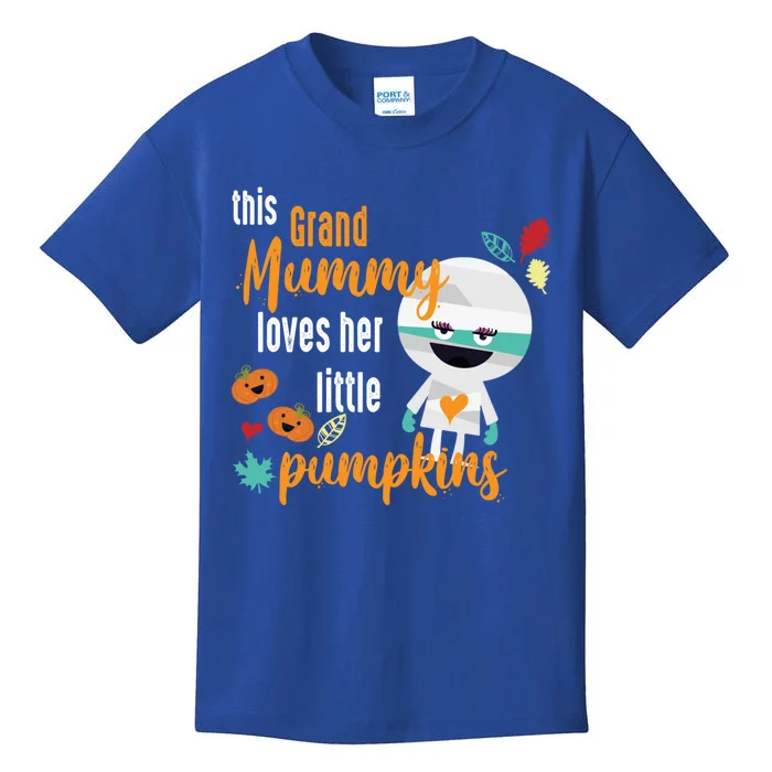 This Grand Mummy Loves Her Little Pumpkins Halloween Grandma Cool Gift Kids T-Shirt