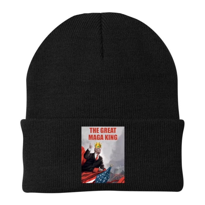 The Great MAGA King Trump 2024 USA Flag Knit Cap Winter Beanie