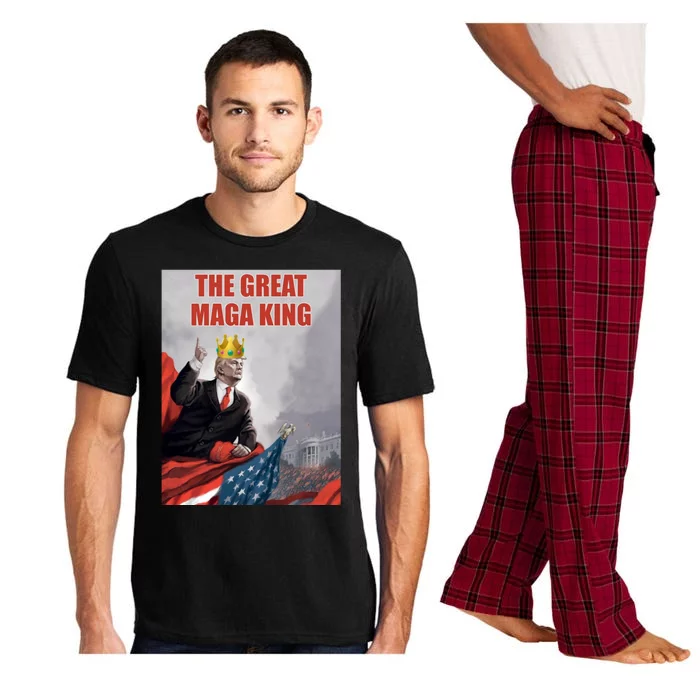 The Great MAGA King Trump 2024 USA Flag Pajama Set