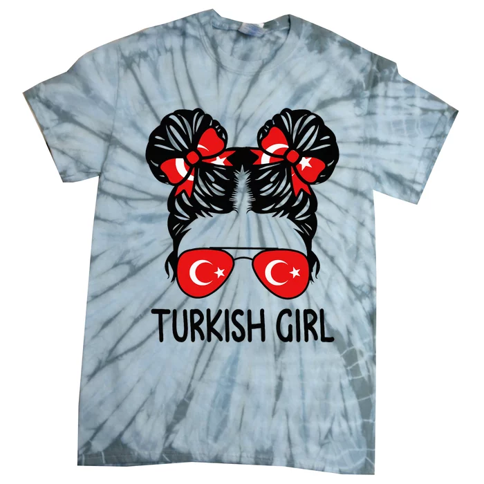 Turkish Girl Messy Hair Turkey Pride Patriotic Tie-Dye T-Shirt