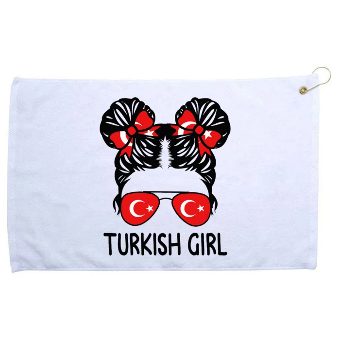 Turkish Girl Messy Hair Turkey Pride Patriotic Grommeted Golf Towel