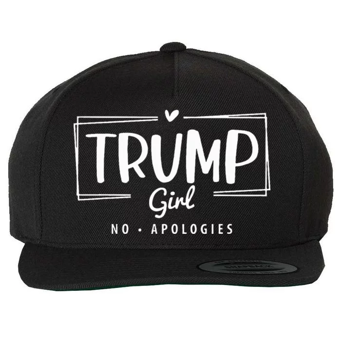 Trump Girl No Apologies Election 2024 Wool Snapback Cap