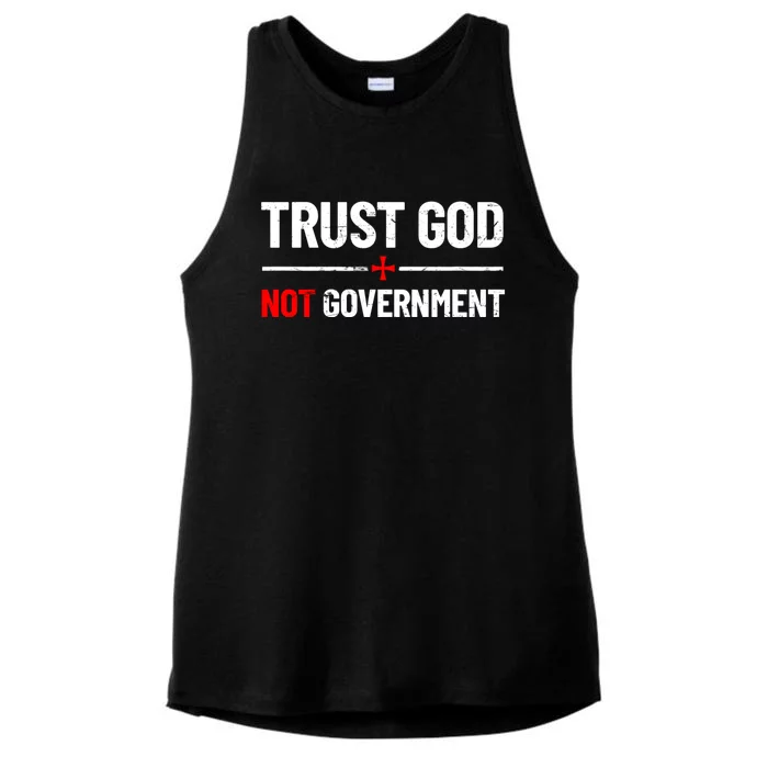 Trust God Not Government Anti Government Political Ladies Tri-Blend Wicking Tank