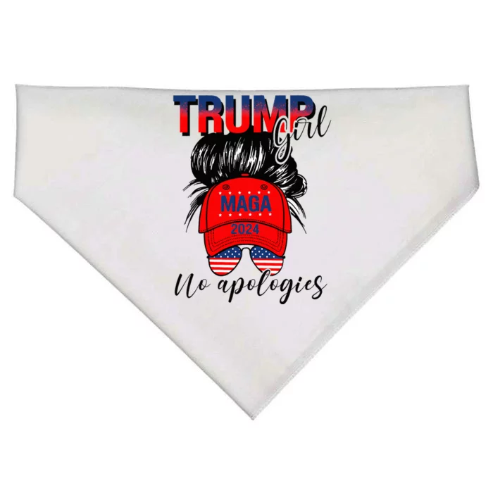 Trump Girl No Apologies Patriotic American USA-Made Doggie Bandana