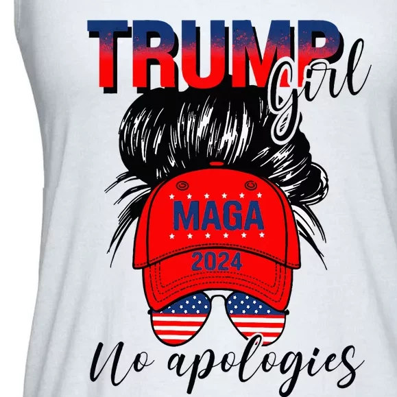 Trump Girl No Apologies Patriotic American Ladies Essential Flowy Tank