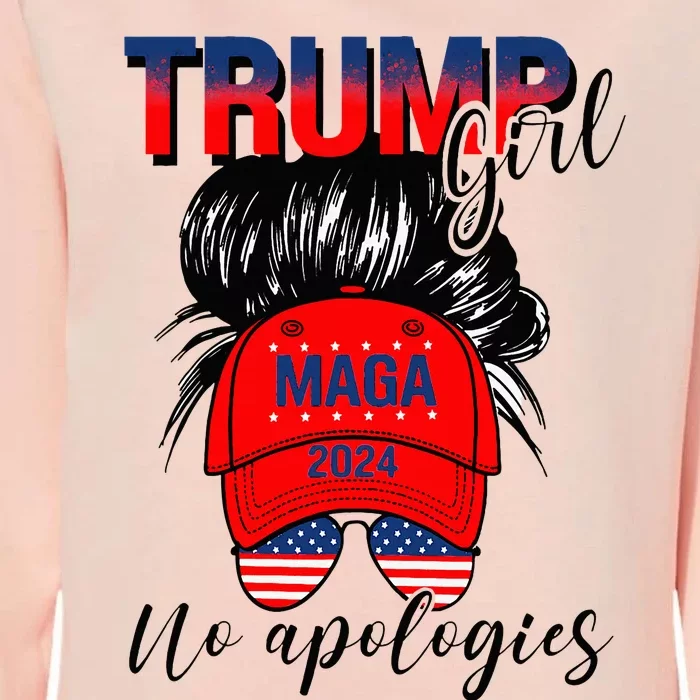 Trump Girl No Apologies Patriotic American Womens California Wash Sweatshirt