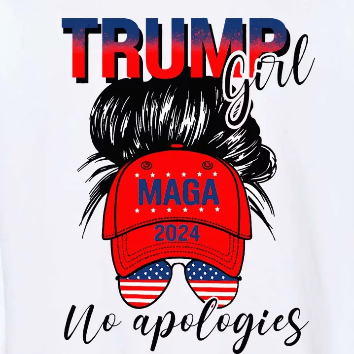 Trump Girl No Apologies Patriotic American Garment-Dyed Sweatshirt