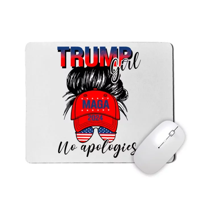 Trump Girl No Apologies Patriotic American Trump 2024 Mousepad