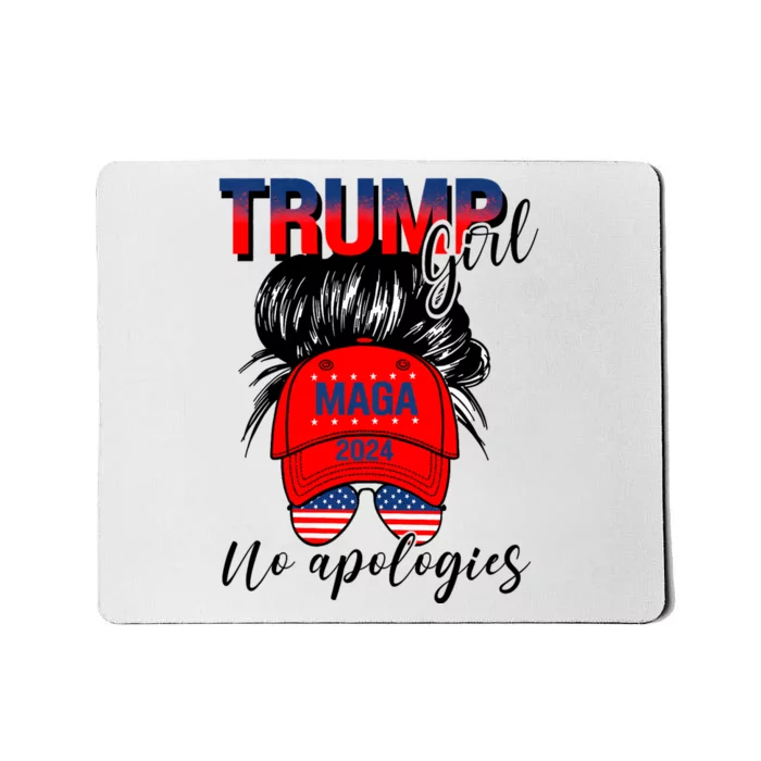 Trump Girl No Apologies Patriotic American Trump 2024 Mousepad