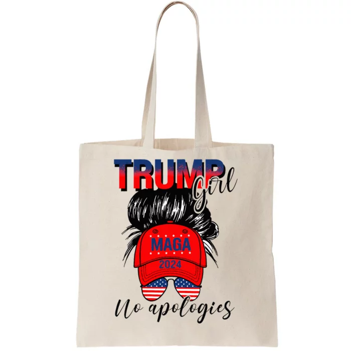 Trump Girl No Apologies Patriotic American Tote Bag