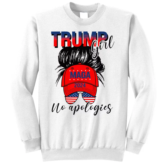 Trump Girl No Apologies Patriotic American Sweatshirt