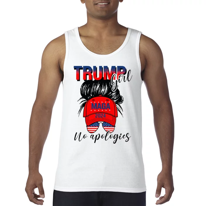 Trump Girl No Apologies Patriotic American Tank Top