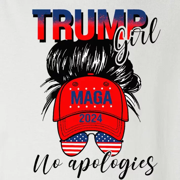 Trump Girl No Apologies Patriotic American Toddler Long Sleeve Shirt