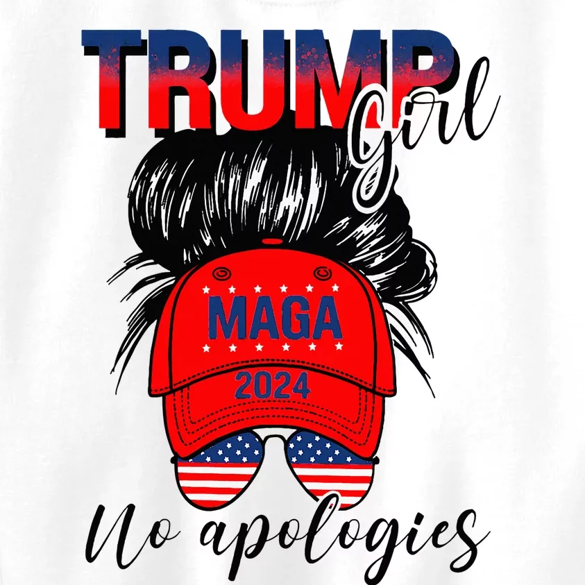 Trump Girl No Apologies Patriotic American Kids Sweatshirt