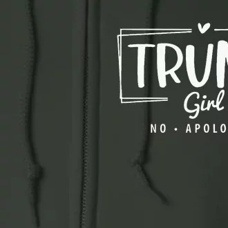 Trump Girl No Apologies Election 2024 Full Zip Hoodie