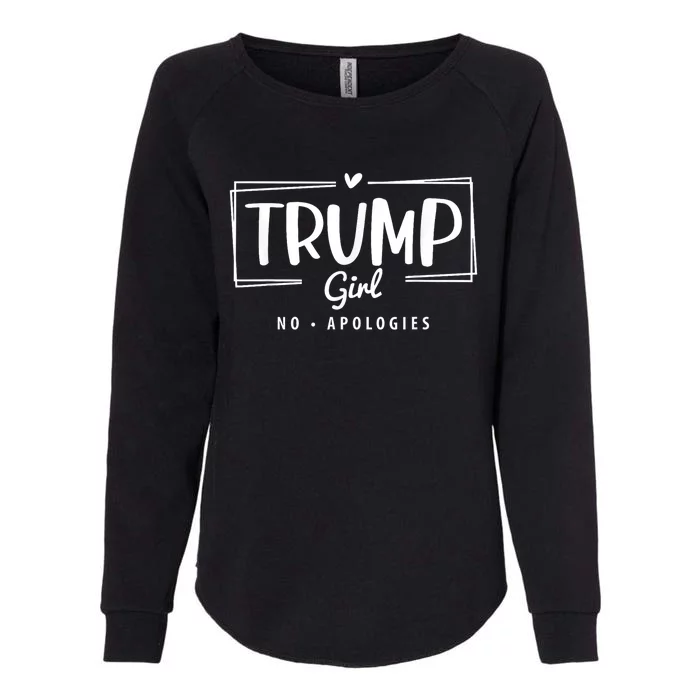 Trump Girl No Apologies Election 2024 Womens California Wash Sweatshirt