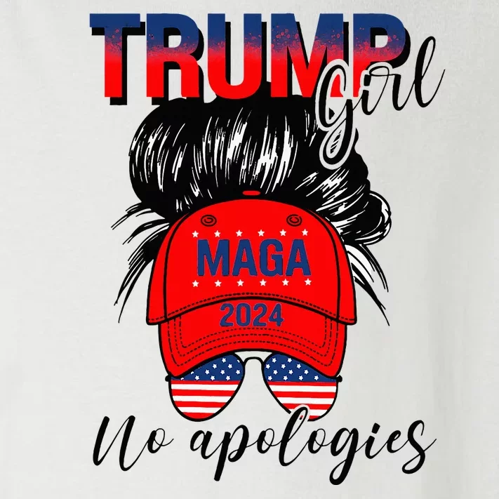 Trump Girl No Apologies Patriotic American Toddler Long Sleeve Shirt