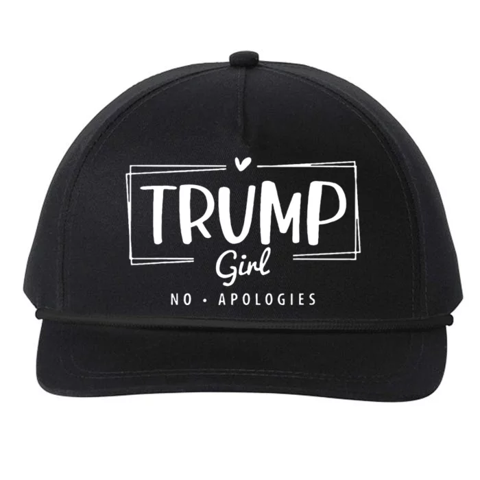 Trump Girl No Apologies Election 2024 Snapback Five-Panel Rope Hat