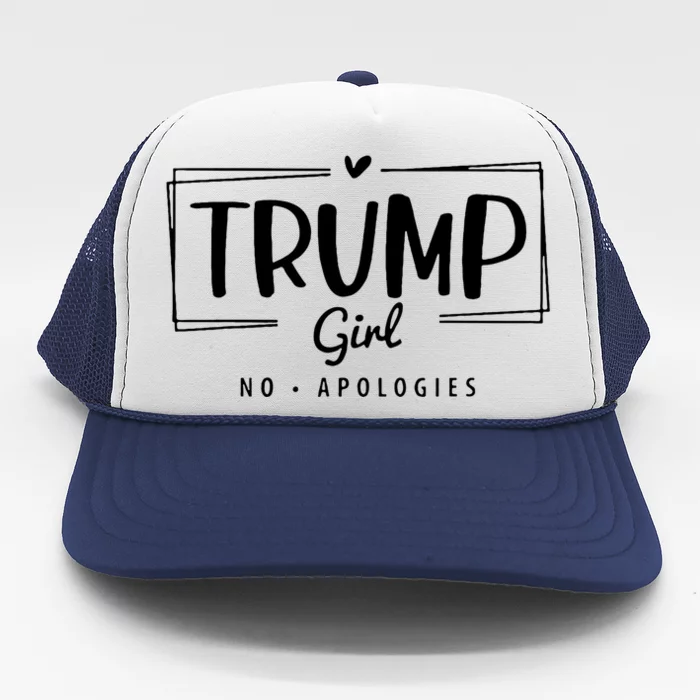 Trump Girl No Apologies Election 2024 Trucker Hat