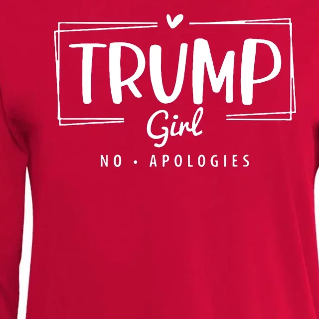 Trump Girl No Apologies Election 2024 Womens Cotton Relaxed Long Sleeve T-Shirt