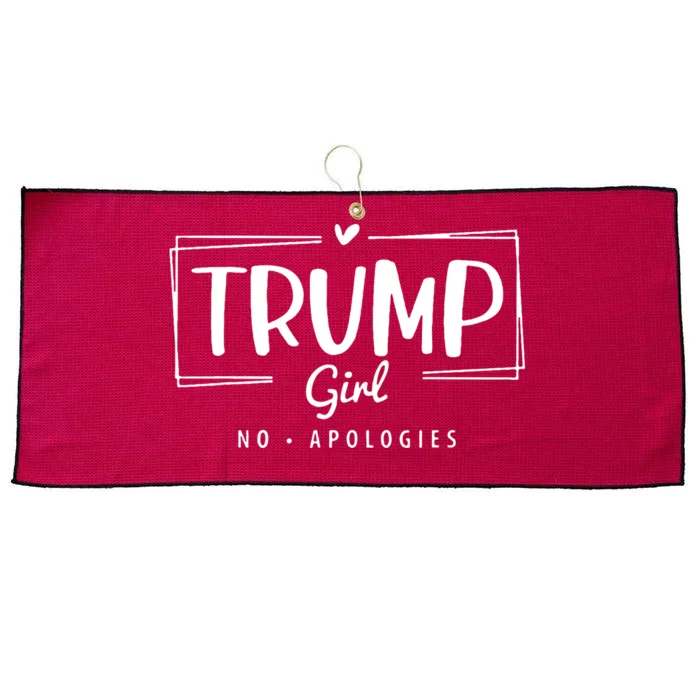 Trump Girl No Apologies Election 2024 Large Microfiber Waffle Golf Towel