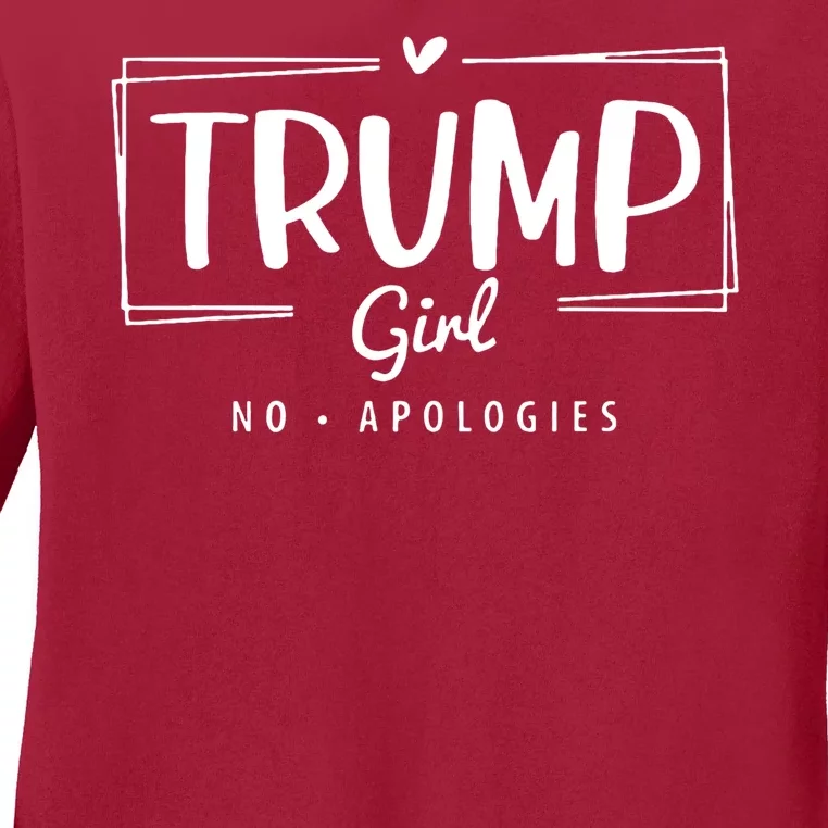 Trump Girl No Apologies Election 2024 Ladies Long Sleeve Shirt