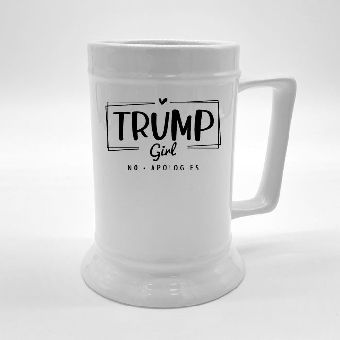 Trump Girl No Apologies Election 2024 Front & Back Beer Stein