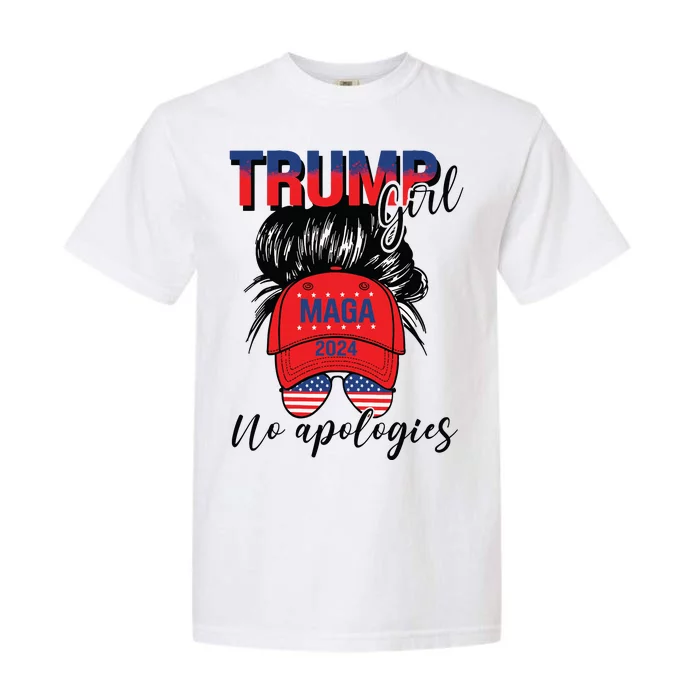 Trump Girl No Apologies Patriotic American Garment-Dyed Heavyweight T-Shirt