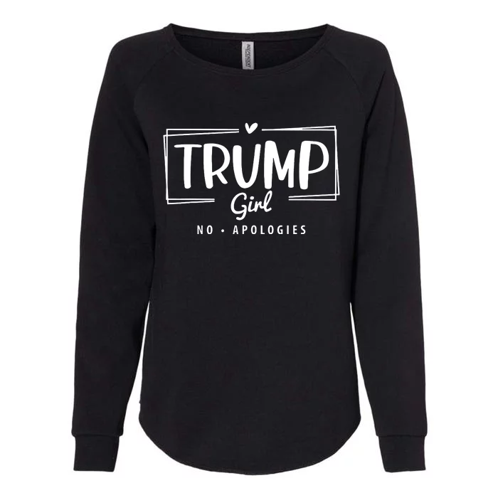 Trump Girl No Apologies Election 2024 Womens California Wash Sweatshirt