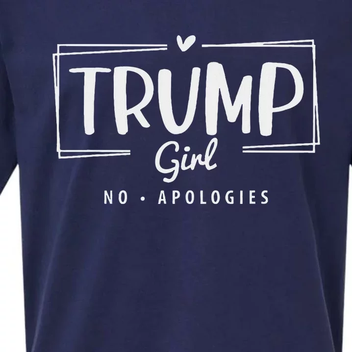 Trump Girl No Apologies Election 2024 Sueded Cloud Jersey T-Shirt