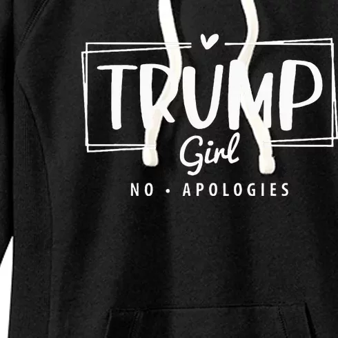 Trump Girl No Apologies Election 2024 Women's Fleece Hoodie