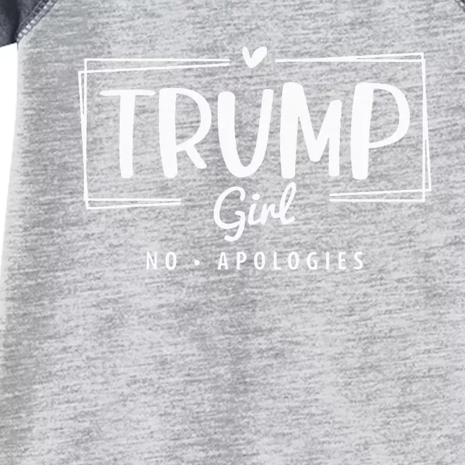 Trump Girl No Apologies Election 2024 Infant Baby Jersey Bodysuit