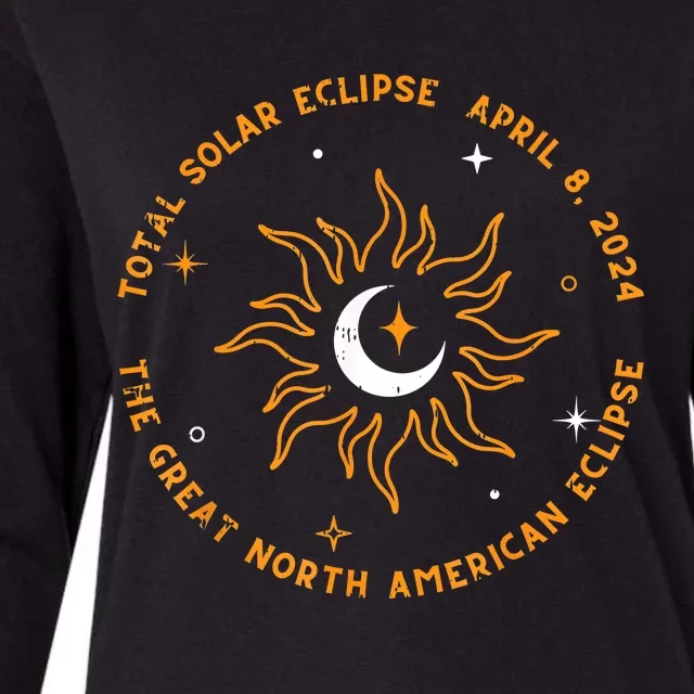 The Great North American Total Solar Eclipse April 8 2024 Womens Cotton Relaxed Long Sleeve T-Shirt