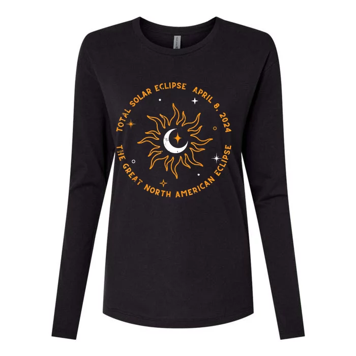 The Great North American Total Solar Eclipse April 8 2024 Womens Cotton Relaxed Long Sleeve T-Shirt