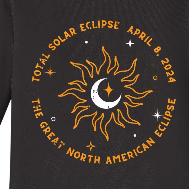 The Great North American Total Solar Eclipse April 8 2024 Baby Long Sleeve Bodysuit