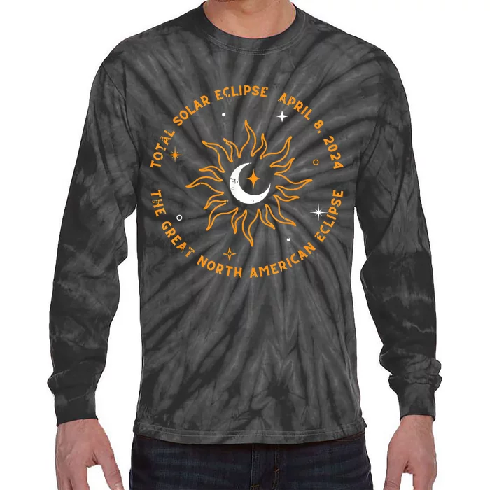 The Great North American Total Solar Eclipse April 8 2024 Tie-Dye Long Sleeve Shirt