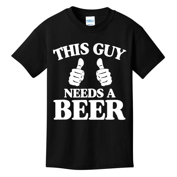 This Guy Needs a Beer Funny Kids T-Shirt