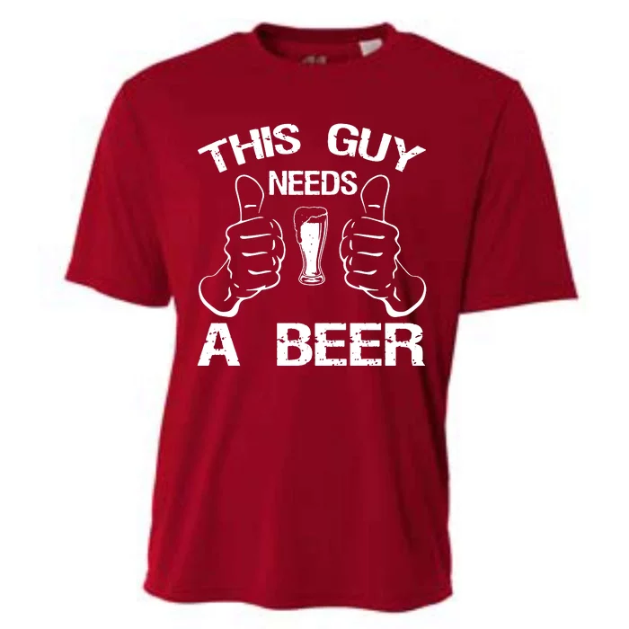 This Guy Needs A Beer Cooling Performance Crew T-Shirt