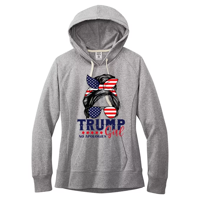 Trump Girl No Apologies Election 2024 Women's Fleece Hoodie