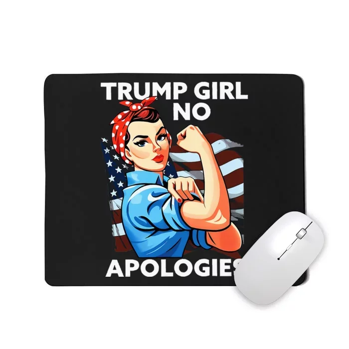 Trump Girl No Apologies Patriotic American Mousepad