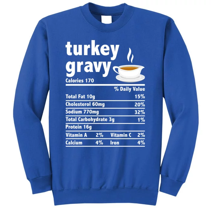 Turkey Gravy Nutrition Facts Thanksgiving Xmas Food Facts Great Gift Tall Sweatshirt