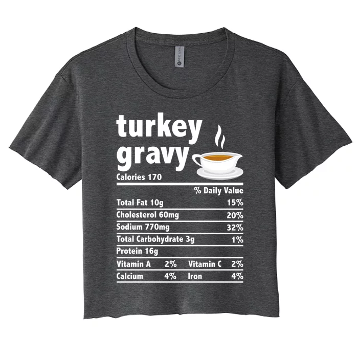 Turkey Gravy Nutrition Facts Thanksgiving Xmas Food Facts Great Gift Women's Crop Top Tee