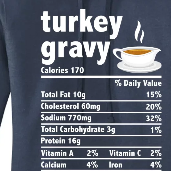 Turkey Gravy Nutrition Facts Thanksgiving Xmas Food Facts Great Gift Women's Pullover Hoodie