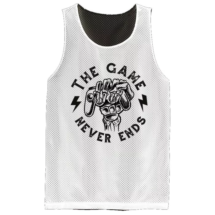 The Game Never Ends Gift Mesh Reversible Basketball Jersey Tank