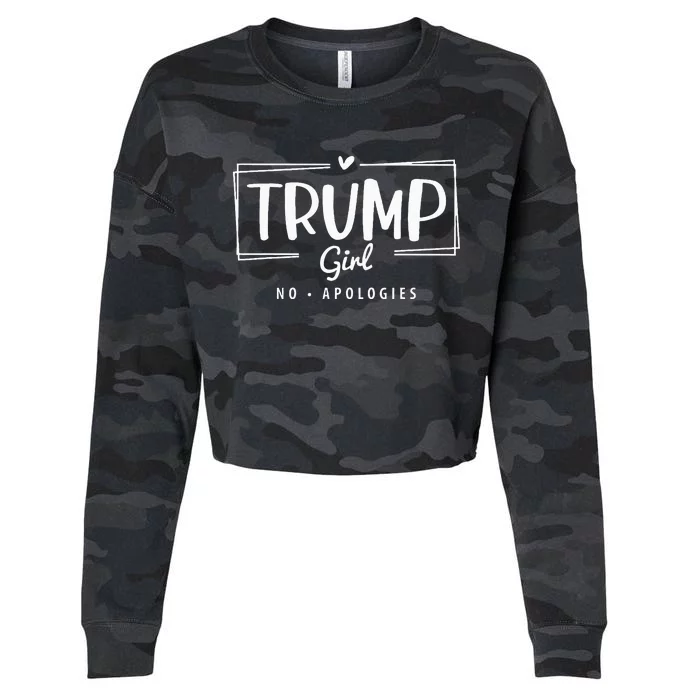 Trump Girl No Apologies Election 2024 Cropped Pullover Crew