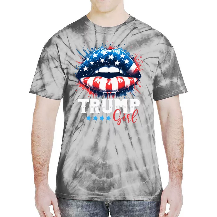 Trump Girl No Apologies Patriotic American Tie-Dye T-Shirt