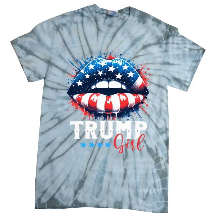 Trump Girl No Apologies Patriotic American Tie-Dye T-Shirt