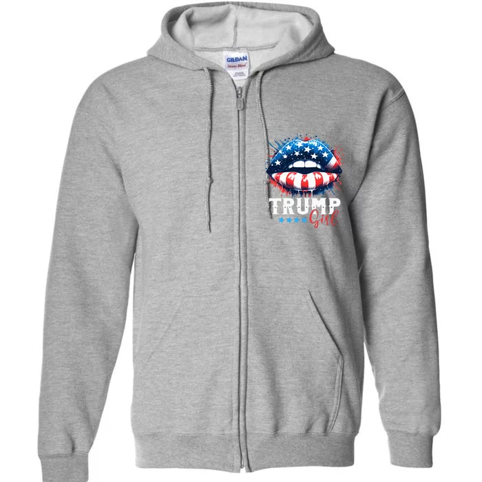 Trump Girl No Apologies Patriotic American Full Zip Hoodie