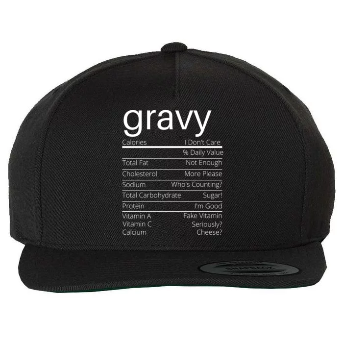 Turkey Gravy Nutrition Facts Thanksgiving Nutrition Facts Gift Wool Snapback Cap